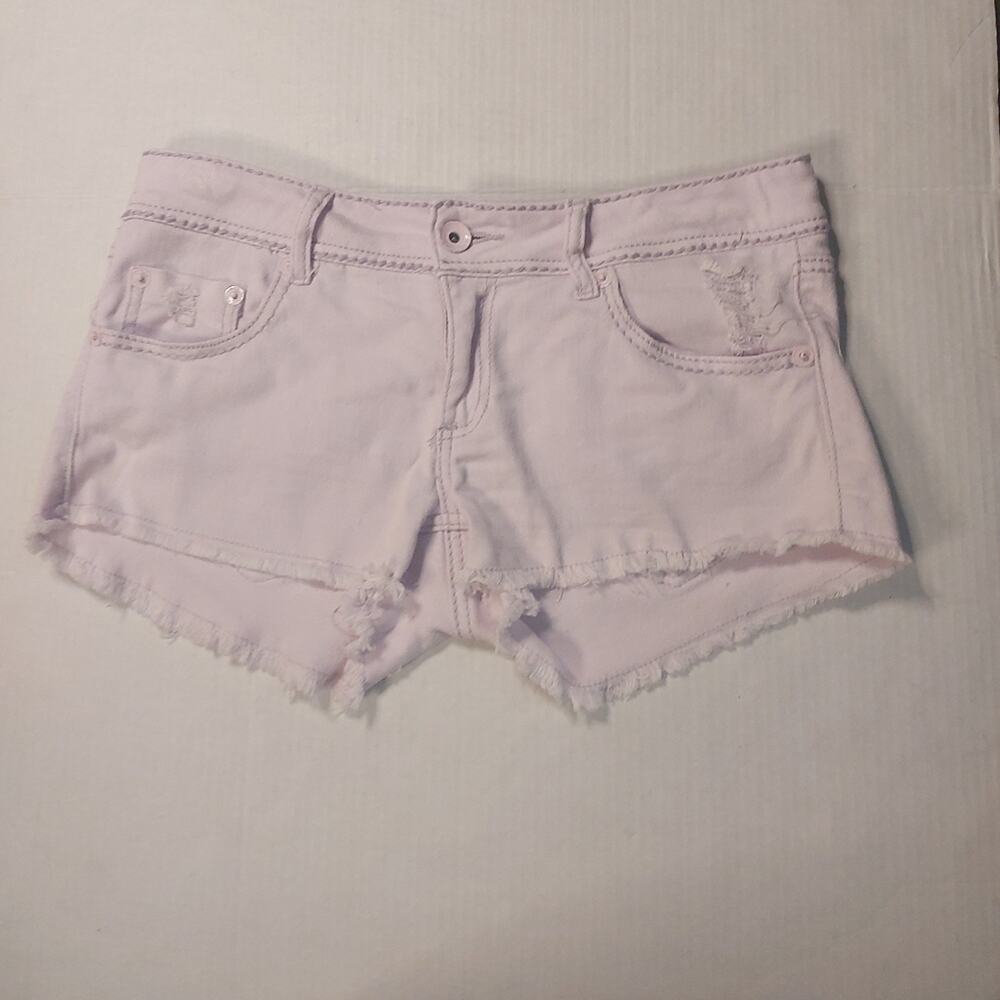 Dollhouse Lilac Purple Raw Hem Shorts 9 (Juniors) Festival Hippie Boho Casual